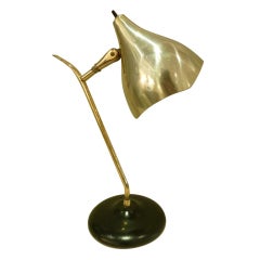 Mid Century Brass and Chrome Desk Lamp