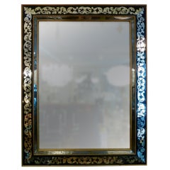 Vintage Large Reverse Painted Frame Hollywood Regency Mirror
