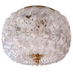 Round Limburg Facet Cut Glass Flush Ceiling Light