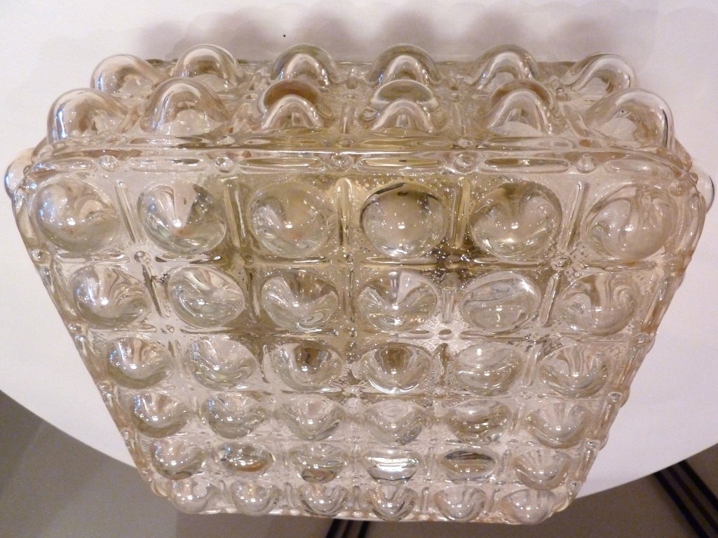 Square Bubble Pattern Grid Austrian Ceiling Light