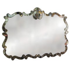 Grand Venetian Scrolled Eglomise-Edged Mirror