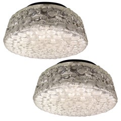 Pair of Round Circle Pattern Ceiling Lights