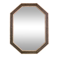 Inlaid Bone Frame Octagonal Mirror