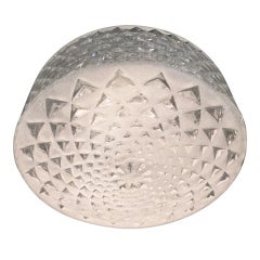 Petite Round Frosted & Clear Glass Flushmount