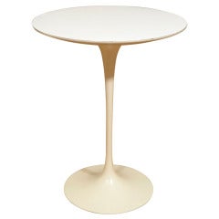 Retro White Knoll Tulip Side Table with Laminate Top, Pair Available