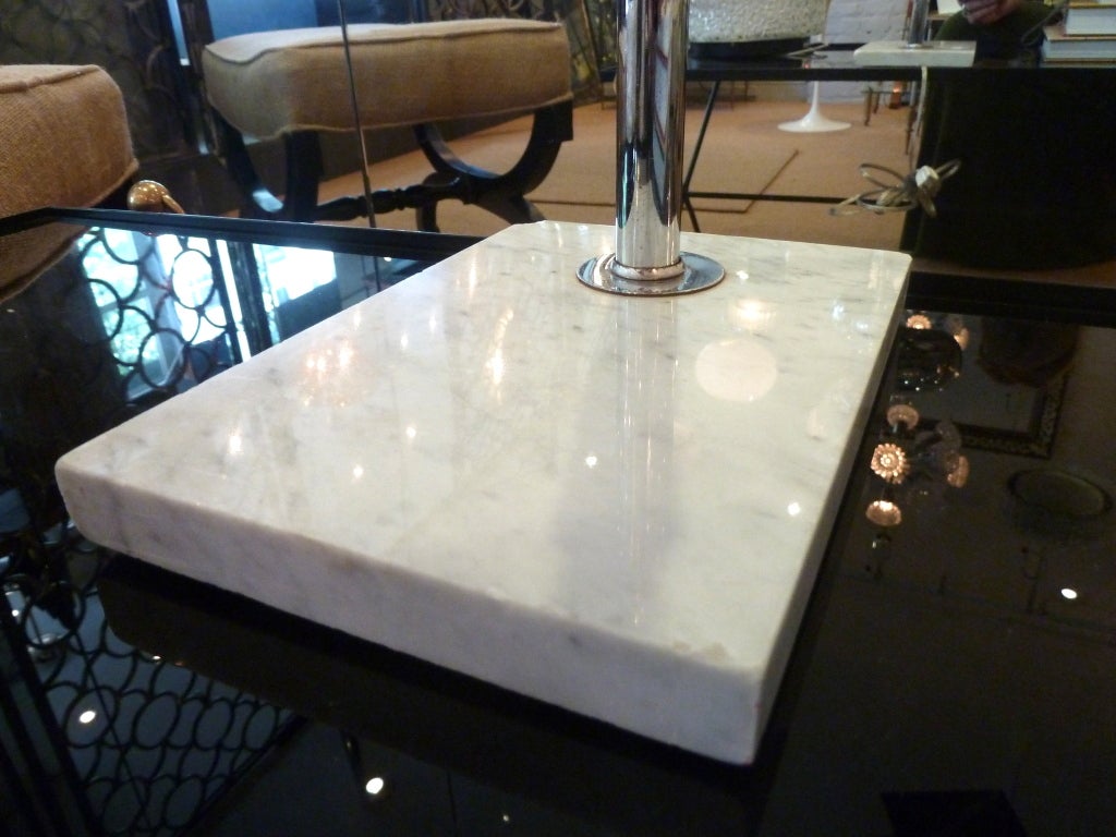 Atomic Chrome and Marble Table Lamp