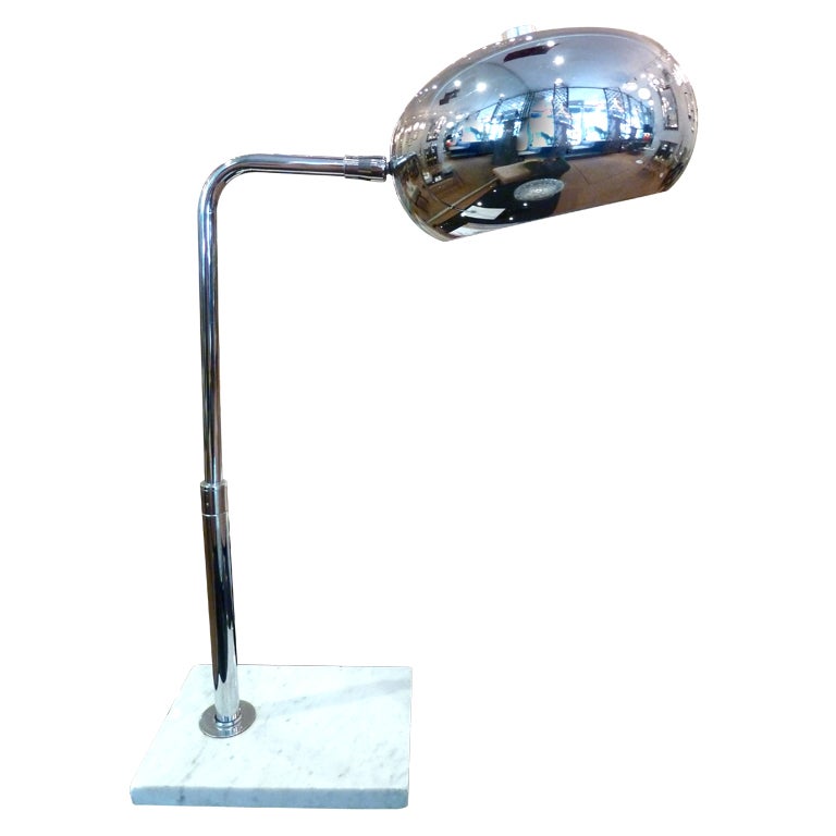 Atomic Chrome and Marble Table Lamp