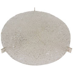 Kaiser Ice Glass Domed Flush Mount with Nickel Retaining Arms