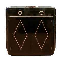 Black Lacquer and Gilt Bar Cabinet, Server