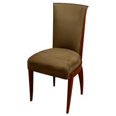 Set of 4 Gouffe Paris Mahogany Upholstered Dining or Desk Chairs