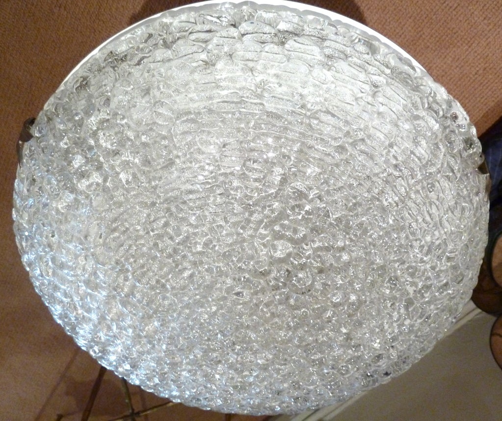 Large Kalmar Patterned Glass Crucible Ceiling Light