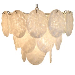 Three Tier Chandelier with Textured Oval Lucite Discs