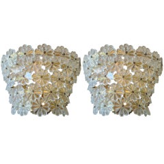 Pair Of Glass Floral Sconces
