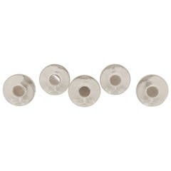 Vintage Five Coat Hooks Glass and Chrome