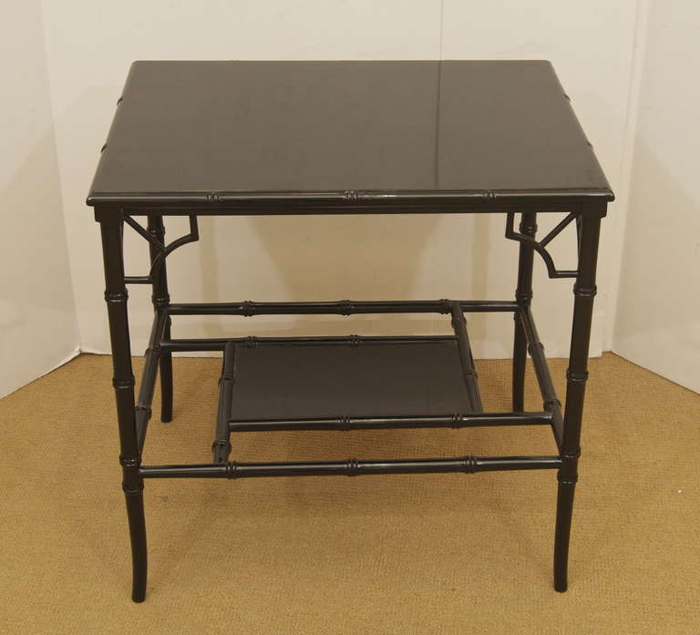 American Ebonized Bamboo Form End Tables