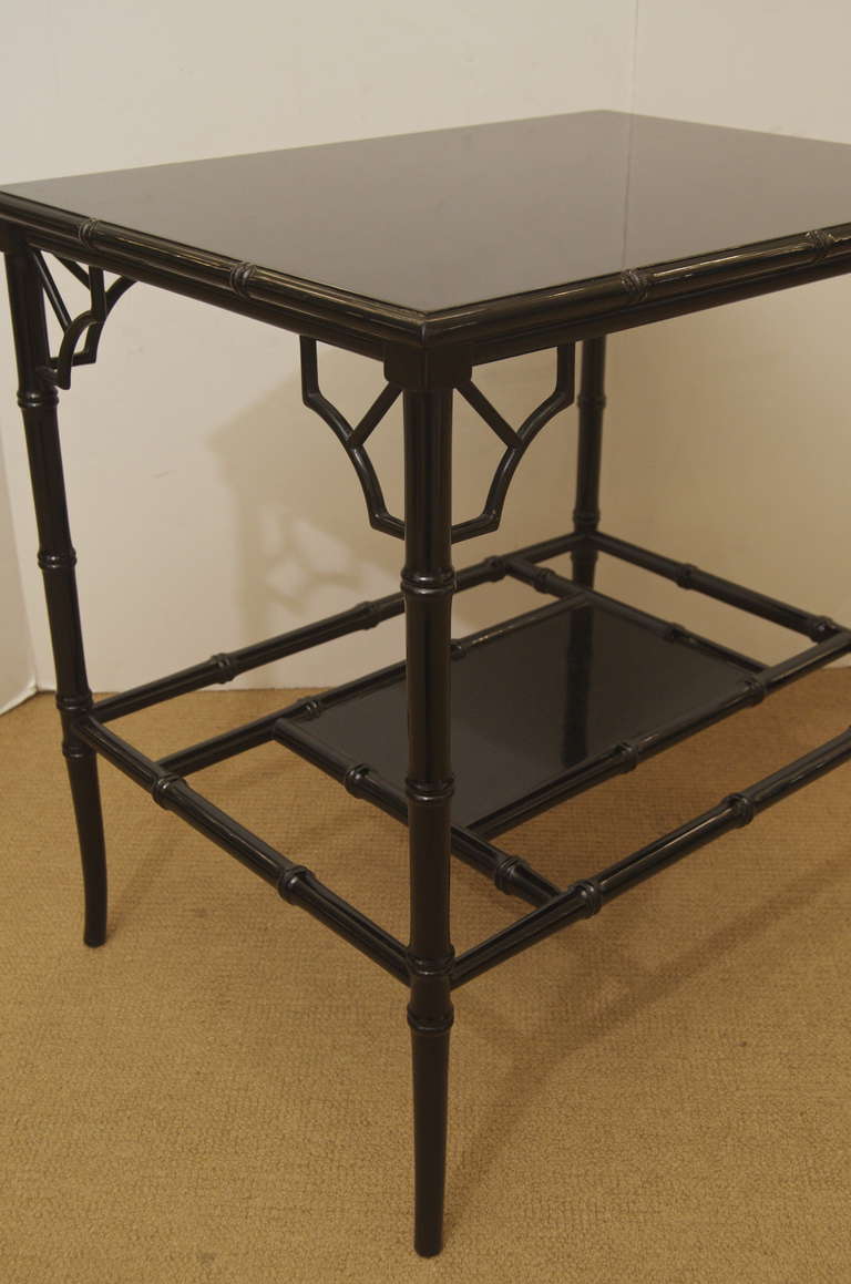 Ebonized Bamboo Form End Tables In Excellent Condition In Stamford, CT