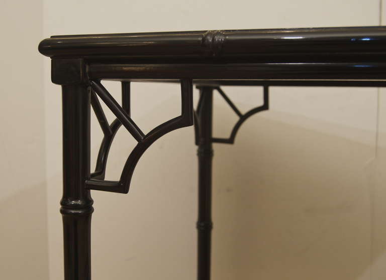 20th Century Ebonized Bamboo Form End Tables