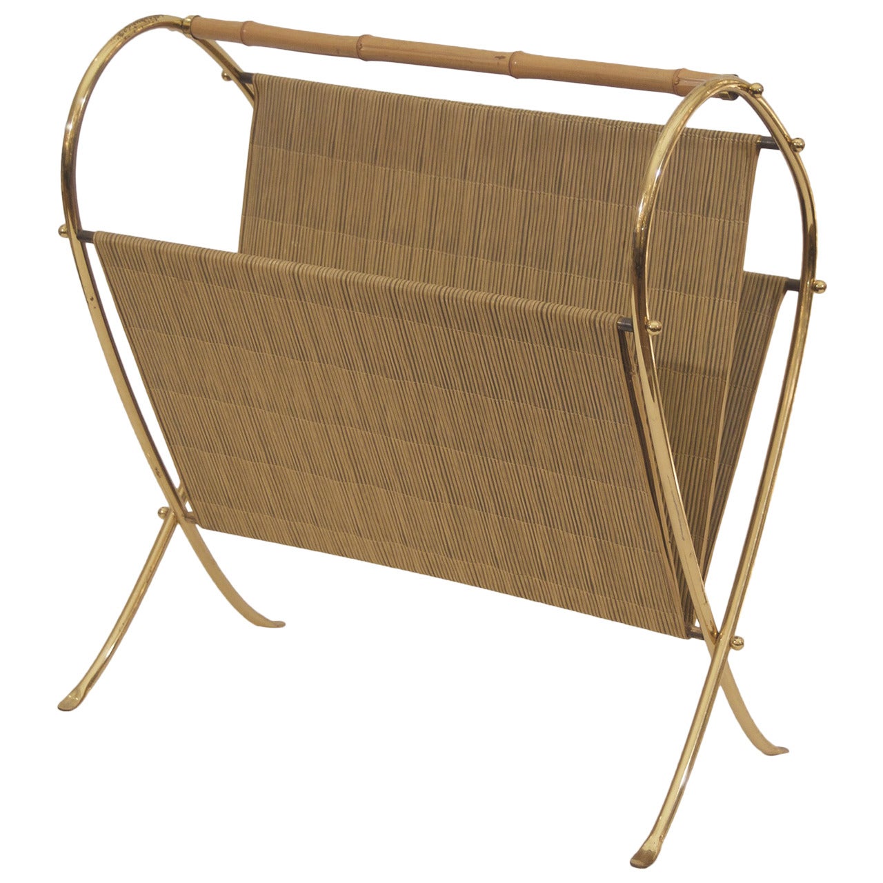 Bamboo and Brass Magazine Rack