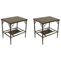 Ebonized Bamboo Form End Tables