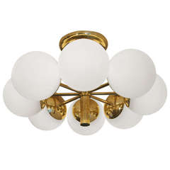 Dramatic Radial Kaiser Chandelier with Satin Opal Glass