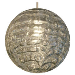 Large Doria Organic Patterned Glass Globe Pendant