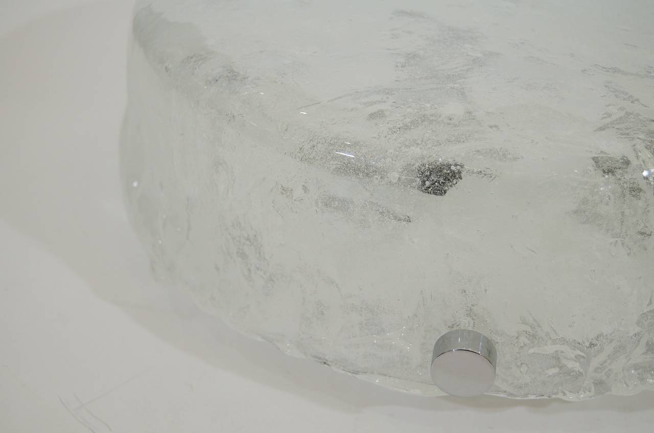 German Hillebrand Ice Glass Flush Mount