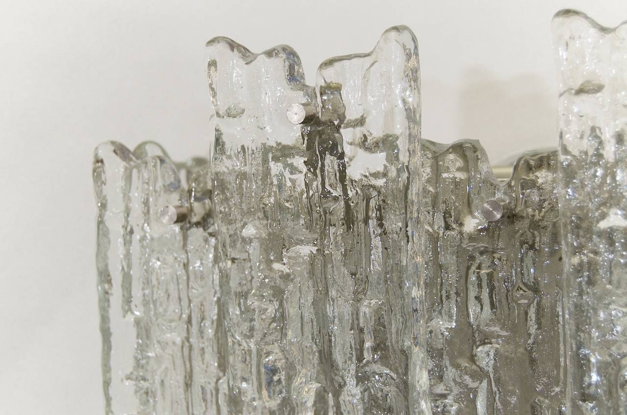 Mid-20th Century Grand Ice Glass Kalmar Sconce