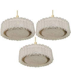 Doria Glass Tube Chandelier with Brass Surround (3 Available)