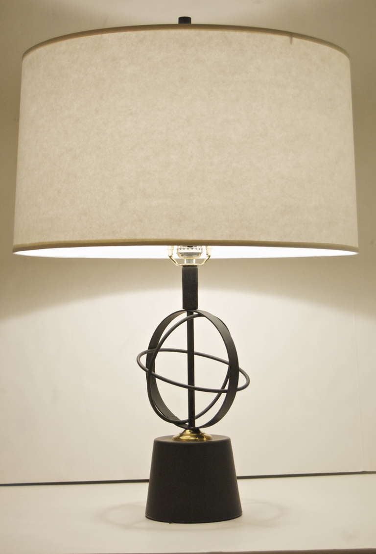 Mid-Century Modern Pair of Astrolabe Form Mid-Century Table Lamps For Sale