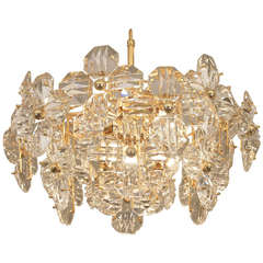 Unusual Kinkeldey Chandelier with Octagonal Crystals