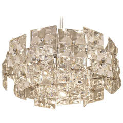 Rare Kinkeldey Chandelier with Massive Geometric Crystals