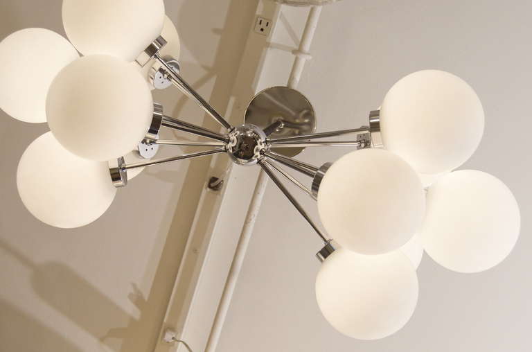 Mid-20th Century Rare Oblong Form Richard Essig Sputnik with Opal Globes