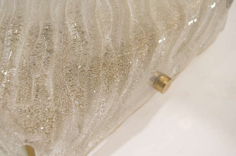 Mid-20th Century Substantial Wave Surfaced Flush Mount by Hillebrand ( 2 Avail )