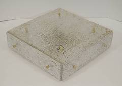 Square Kalmar Ice Glass Flush Mount with Lucite Hardware