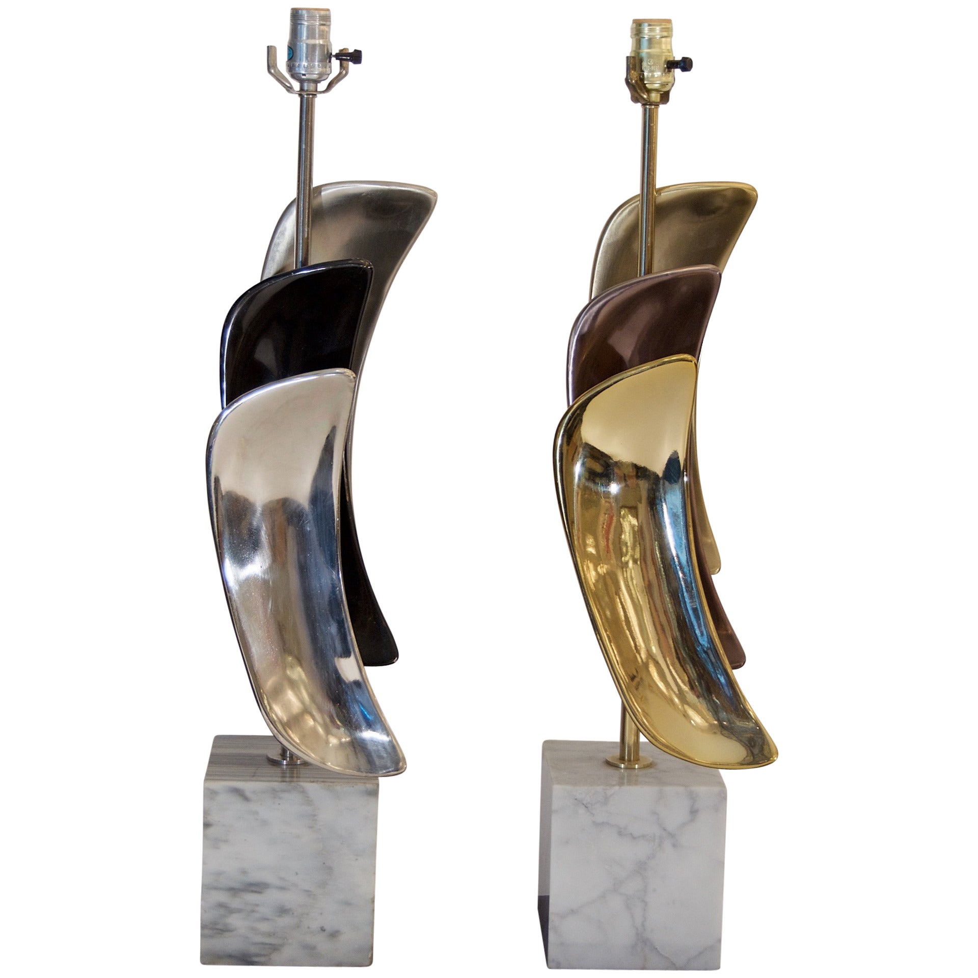 Pair of Sculptural Laurel Table Lamps For Sale