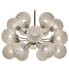 18 Globe Sputnik Chandelier in Nickel and Glass