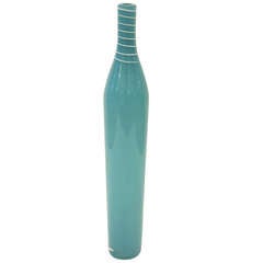 Elongated Aqua Blue Vase