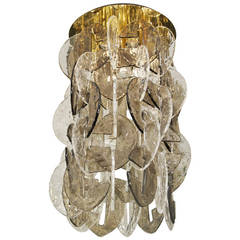 Fantastic Kalmar Flush Mount Chandelier with Chained Clear and Smoked Glass