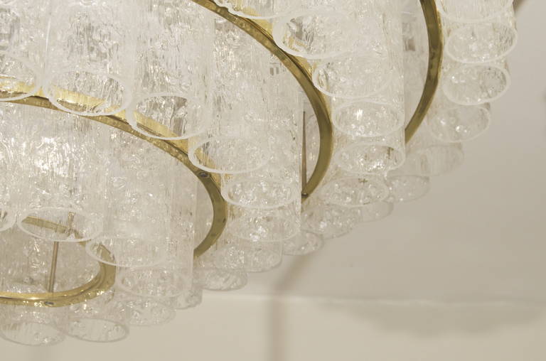 Mid-20th Century Grand Scale Four-Tier Doria Flush Mount Chandelier