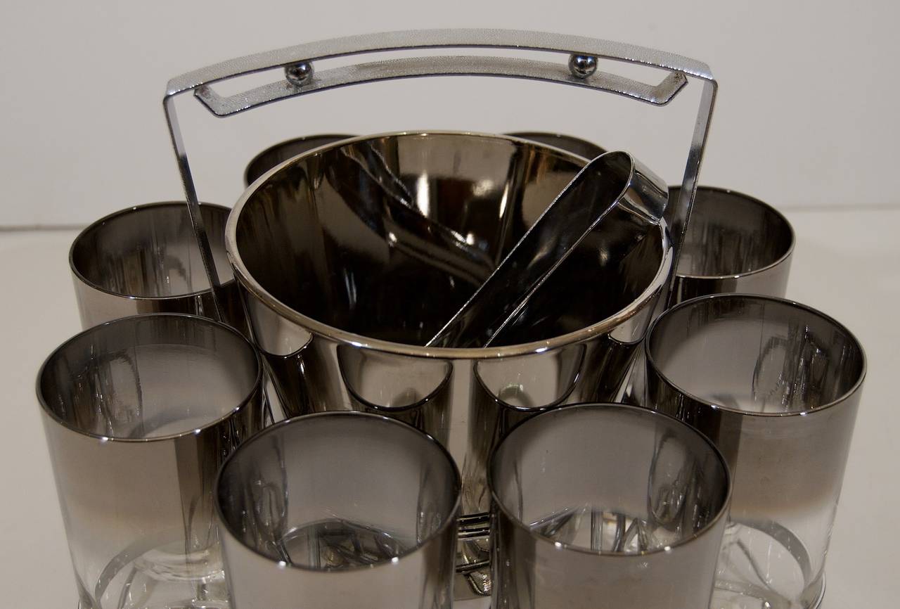 American Queens Lusterware Tumbler and Ice Bucket Set