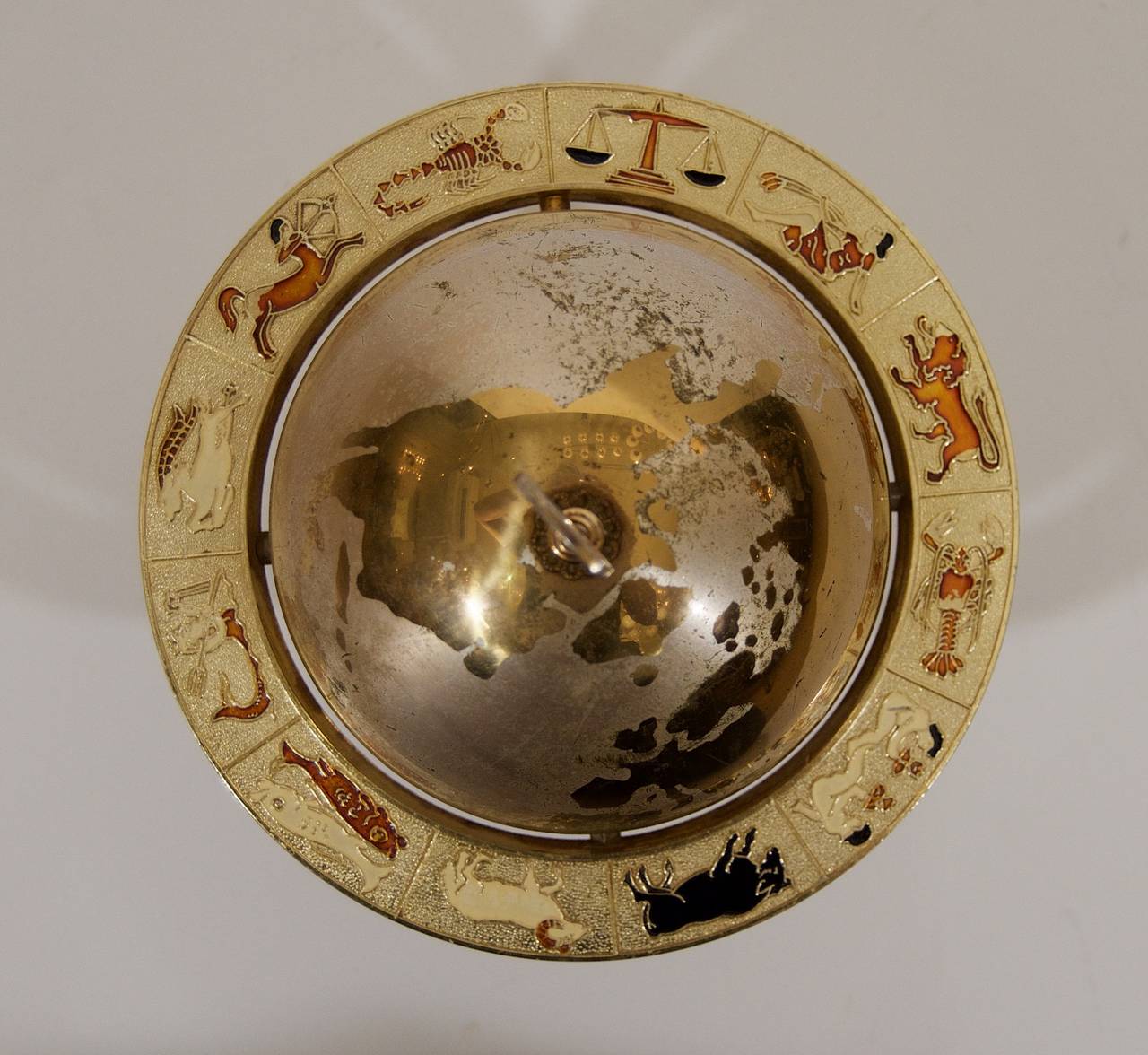 Mid-Century Modern Globe Cigarette Holder with Zodiacal Ring