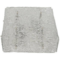 Vintage Square Kalmar Ice Glass Flush Mount
