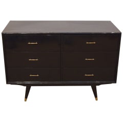 Black Lacquer Italian Commode Dresser