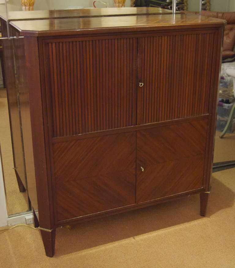 Wood Panel Tambour Bar at 1stDibs