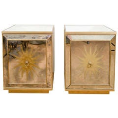 Mirrored Side Table Cabinets (Pair)
