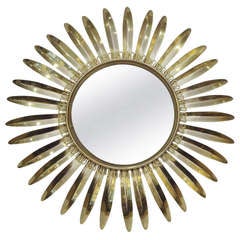 Vintage Brass Sun Burst Mirror