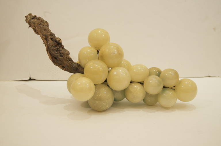 Italian Enormous Cream Alabaster Grapes with Wood Stem Centerpiece