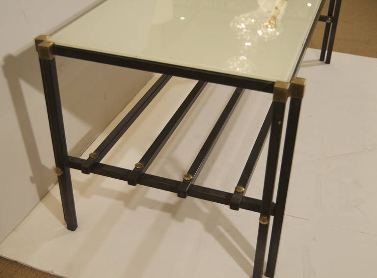 Italian Coffee Table in Metal and Glass with Reverse Painted Glass Top 1