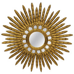 Peruvian Sunburst Giltwood Mirror