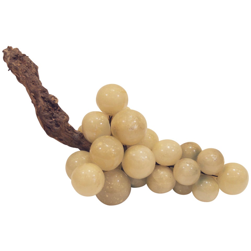 Enormous Cream Alabaster Grapes with Wood Stem Centerpiece